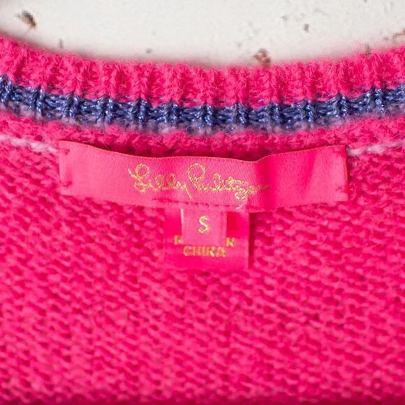 Lilly‎ Pulitzer Women's Small Cardigan Sweater Pink Purple Ombre Knit - Picture 3 of 10